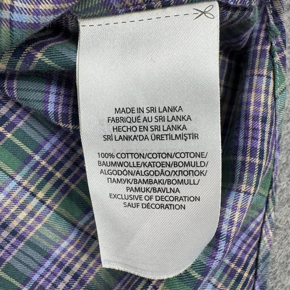 Polo Ralph Lauren Button Up Shirt Long Sleeve Cotton Purple Green Mens Small S